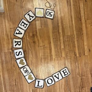 50 Years of Love Banner with Gold Accents
